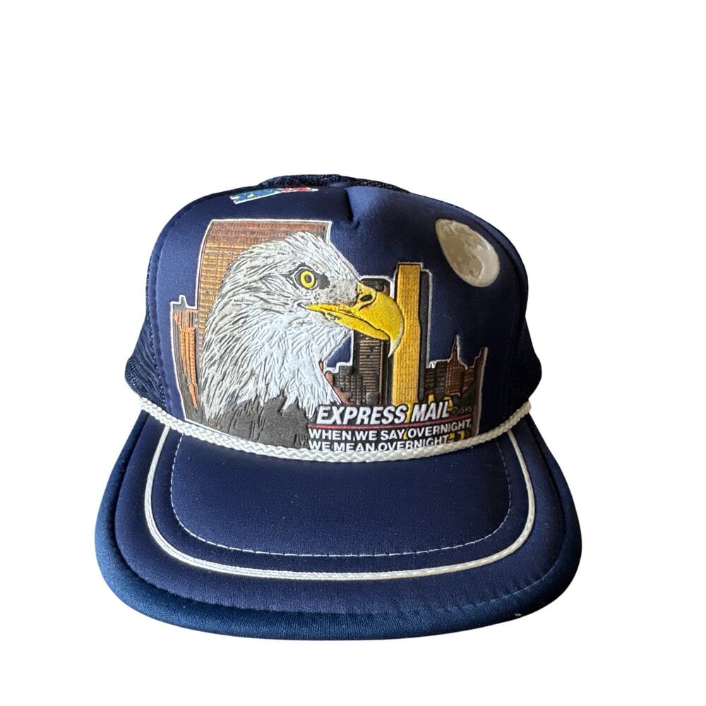 Vintage Express Mail Blue Foam Trucker Promo Golf Rope OSFA Trucker Snapback Hat